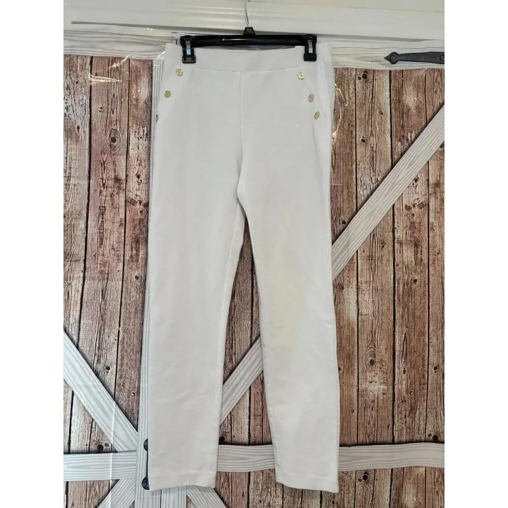 Womens Michael Korrs white stretchy dress‎ pants sz M #273